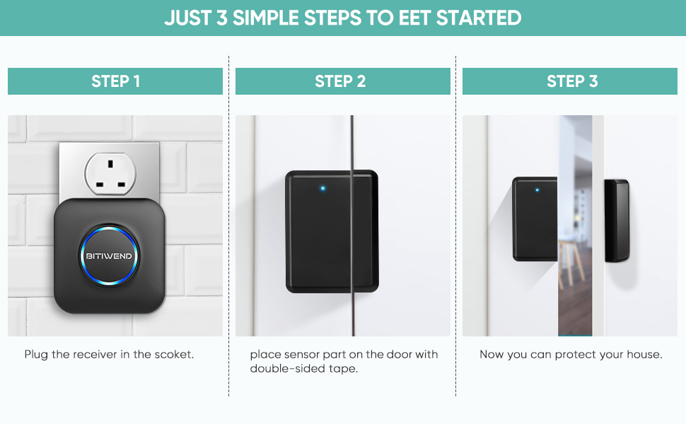 Door Chime for Business When Entering BITIWEND Wireless Doorbell