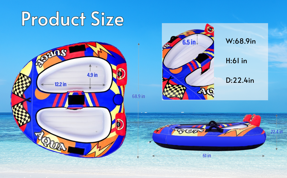 MewVeer Towable Tube for Boating, Safety Inflatable Boat Tubes and