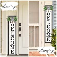 igns: left leaning with birdhouse, right hanging with sunflower, both by doors.