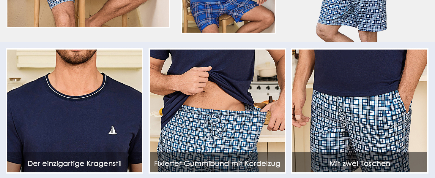 Pyjamashort Jungen Nachtwäsche Männer