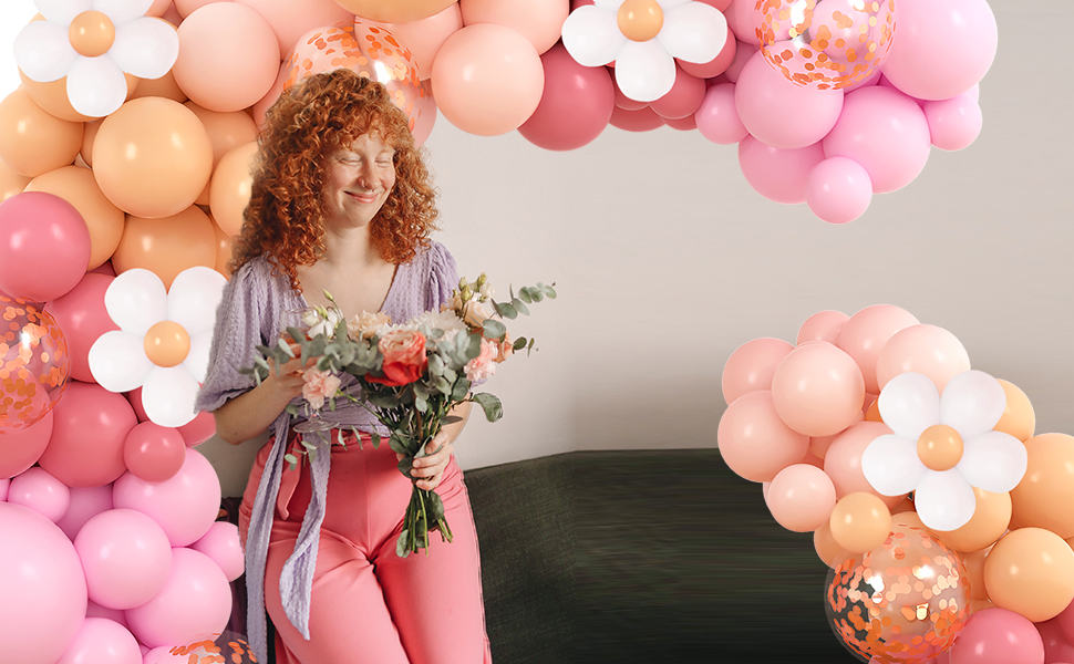 two groovy party decorations balloons