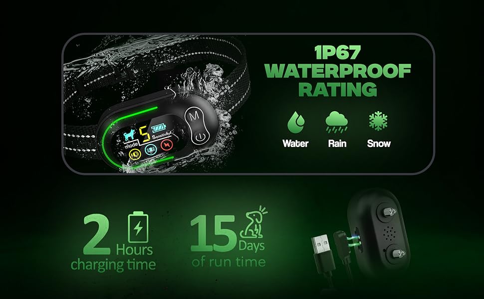 Dog Bark Collar, Wizco Rechargeable Smart Barking Collar