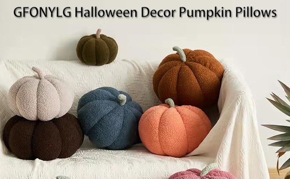 GFONYLG Halloween Pumpkin Pillows Decor 3D Pumpkins Shaped