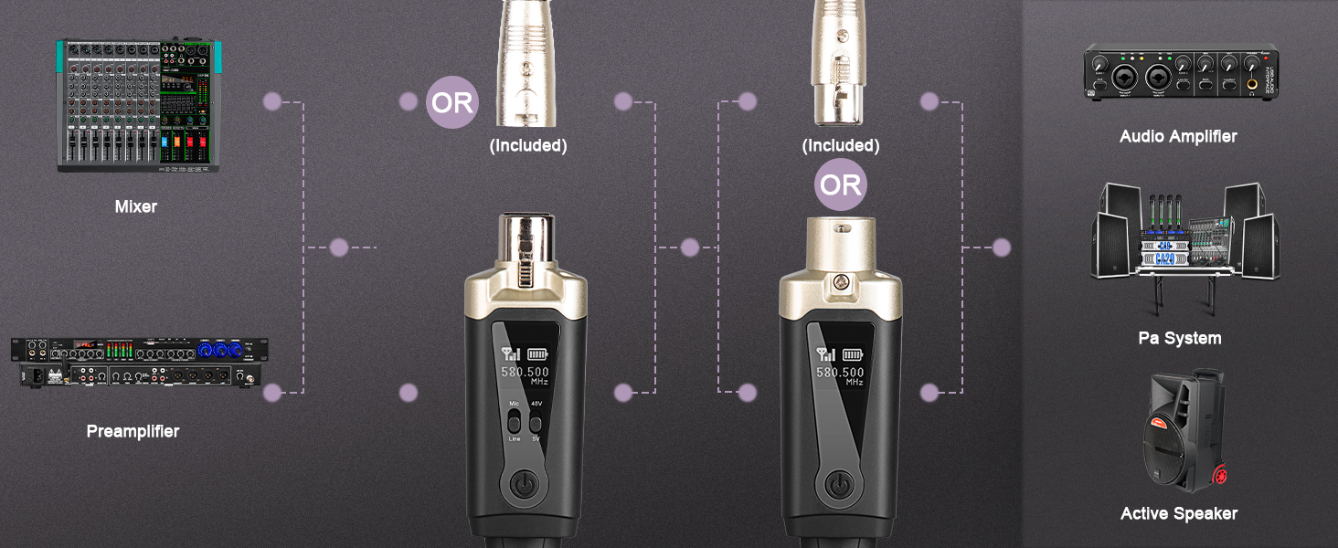 Wireless Microphone Transmitter Receiver
