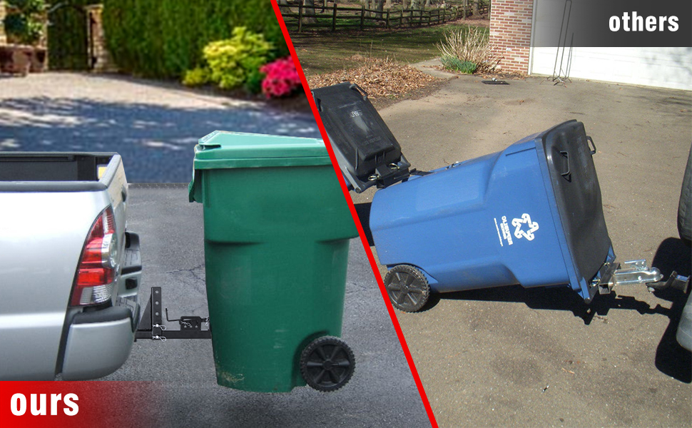 BESTZHEYU Adjustable Trash Can Transporter Hitch Fit for