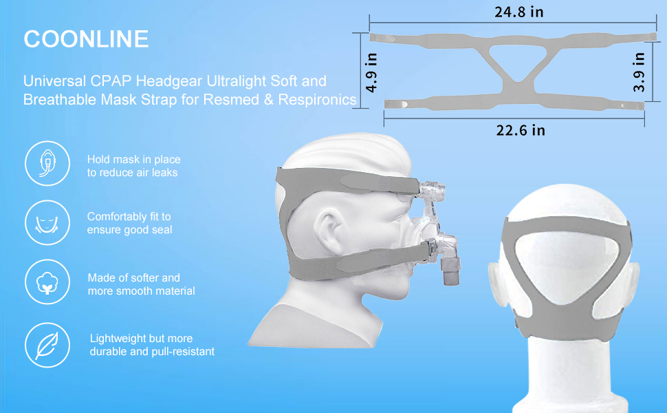2 Packs Universal Headgear Strap Full Mask Replace