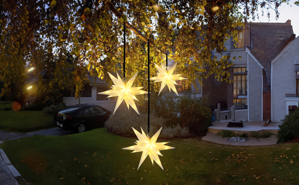Zaknubilis Christmas Star Tree Topper, 9.8 Inch Bright Warm