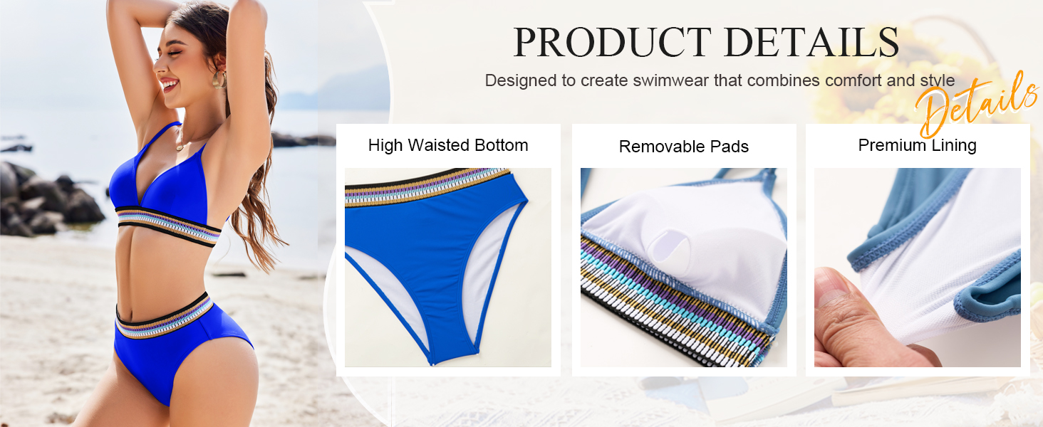 high waisted bikini set