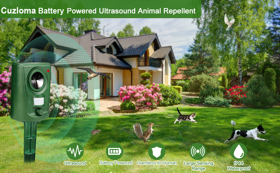 Cuzloma Cat Repellent Fox Deterrent Ultrasonic Bird Scarers for Gardens