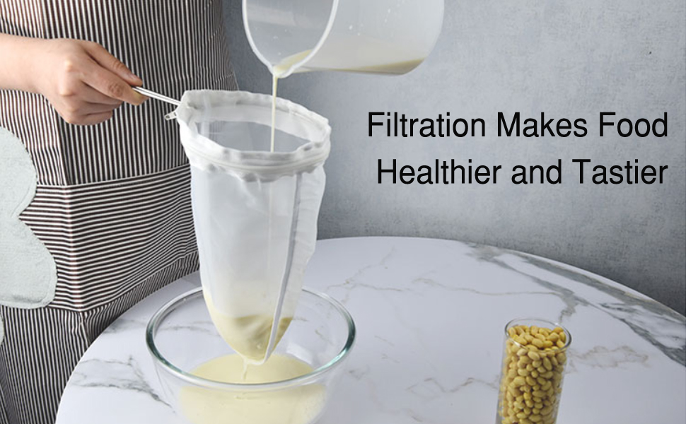 Nut Milk Bag With Stand, Reusable Pass Cloth, 1 Holder, 2