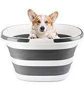 28L Large Collapsible Mop Bucket with Handle for Cleaning, Silicone Portable Pet Bathtub for Pupp...