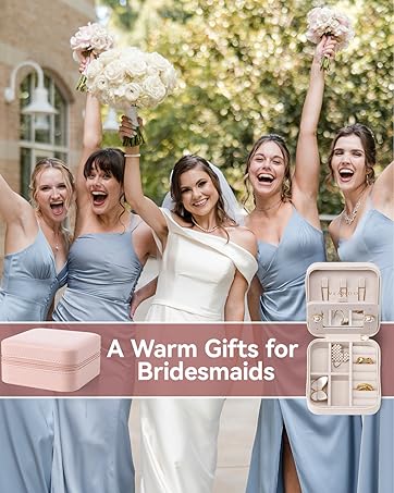 Vlando Travel Jewellery Box Organiser,Small Jewellery Case, Gifts for Women,for Earring, Necklace, Bracelet,Grey 9 jewellery case