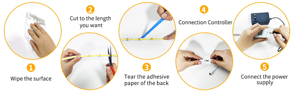 100FT Led COB strip light warm white Installation requires attention to detail