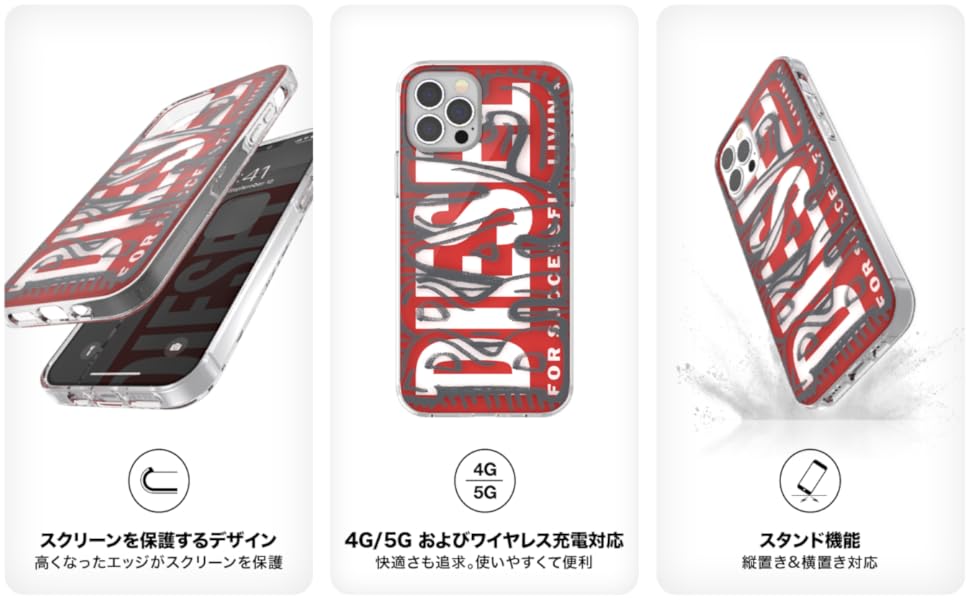Amazon.co.jp: DIESEL iPhone12Mini ケース 5.4インチ クリア