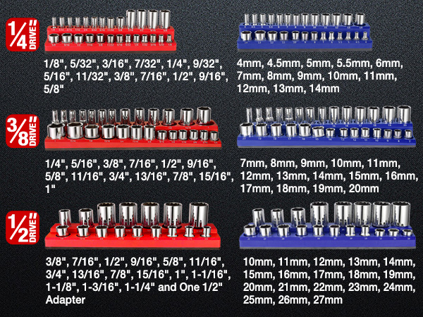 Amazon.com: ALOANES 141-Slot Magnetic Socket Organizer, 6PC
