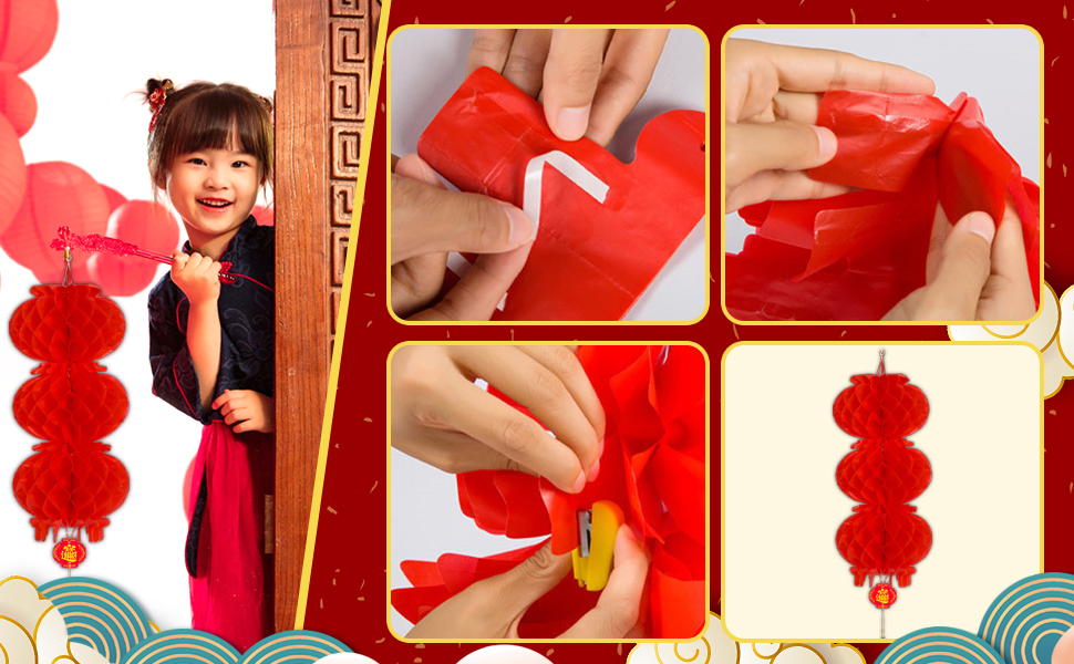 Amazon.co.jp: 【LEISURE CLUB】 紙提灯 中華提灯 赤 ランタン 正月