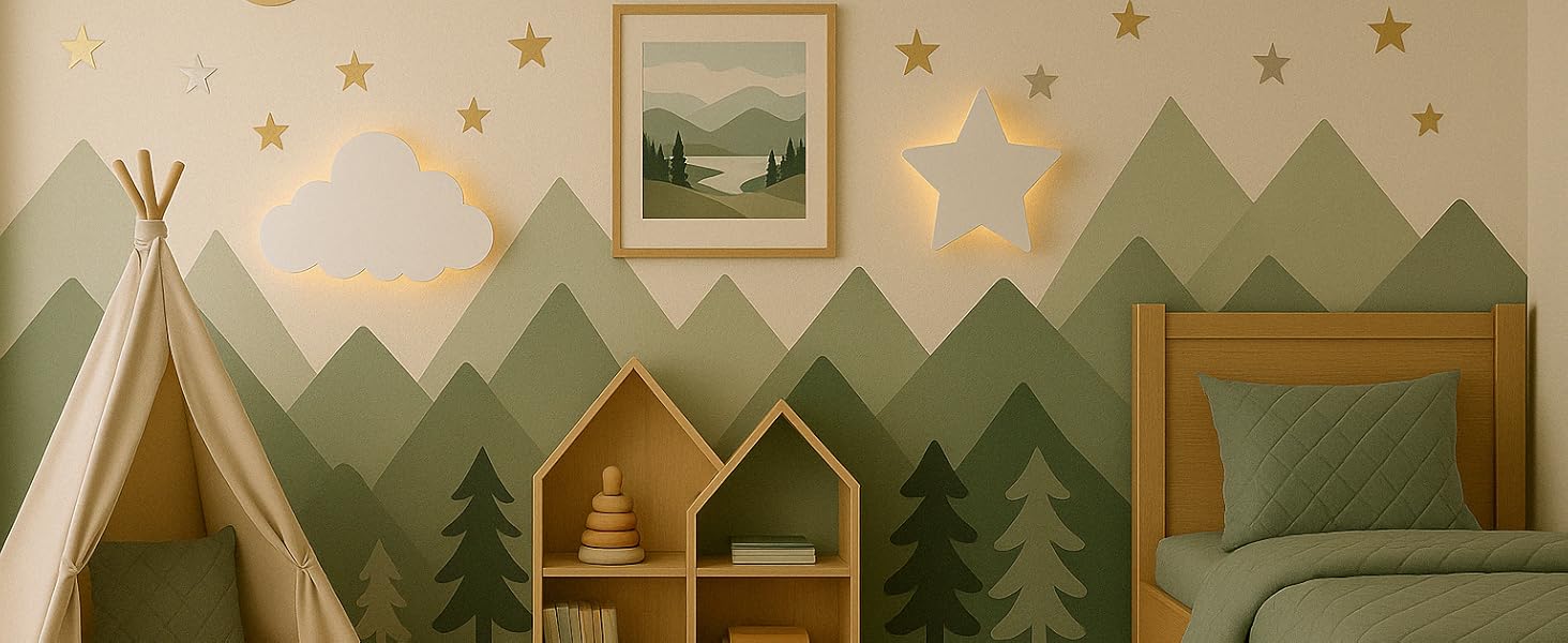 cloud lights for wall decoracion para cuarto de bebe light up stars kids wall decor cloud nursery