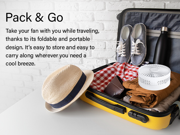 travel fan rechargeable ventiladores recargables para cuba ventilador recargable Desk foldable