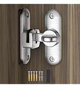 Barn Door Lock – Small 90/180 Degree Flip Sliding Door Latch Heavy Duty Bar Gate Latches Safety S...