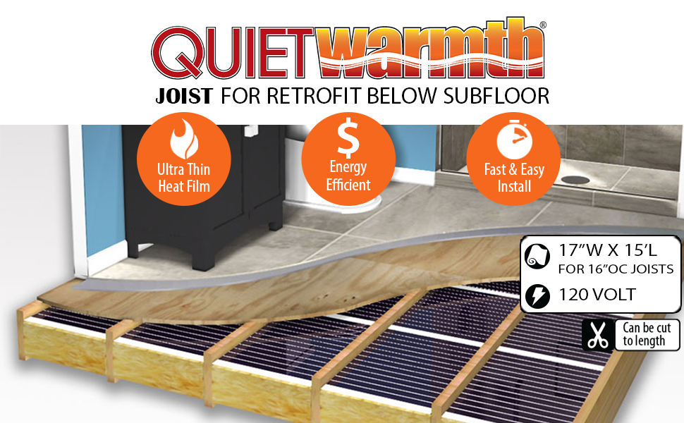QuietWarmth Joist QWJOIST17X15120 Radiant Floor Heating Mat for