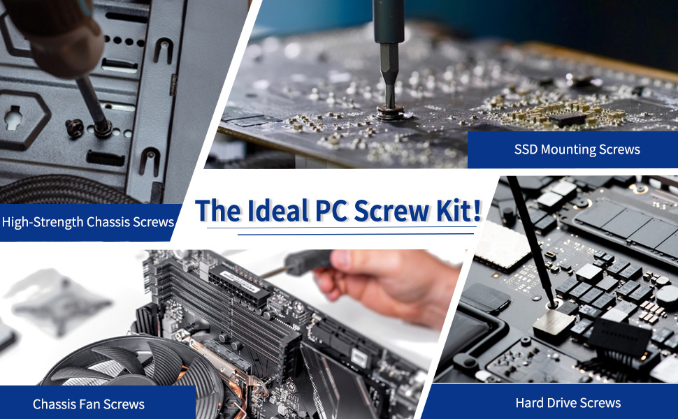 pc screw kit, pc fan screws, fan screws pc, pc screws, ssd screws, ssd screw, hard drive screws