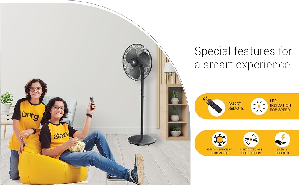 Buy atomberg Renesa 400mm Pedestal Swing Fan Silent BLDC Fan with LED