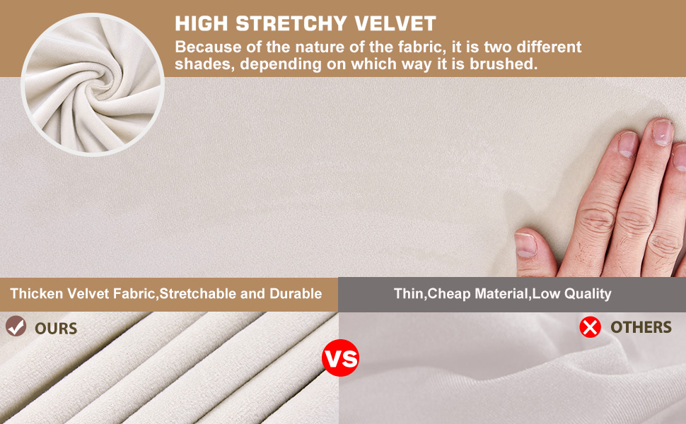 NeColorLife Velvet Sectional Sofa Cover Universal Couch