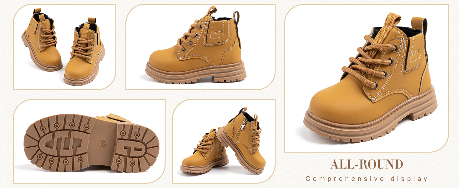 Boys Girls High Top Leather Ankle Boots