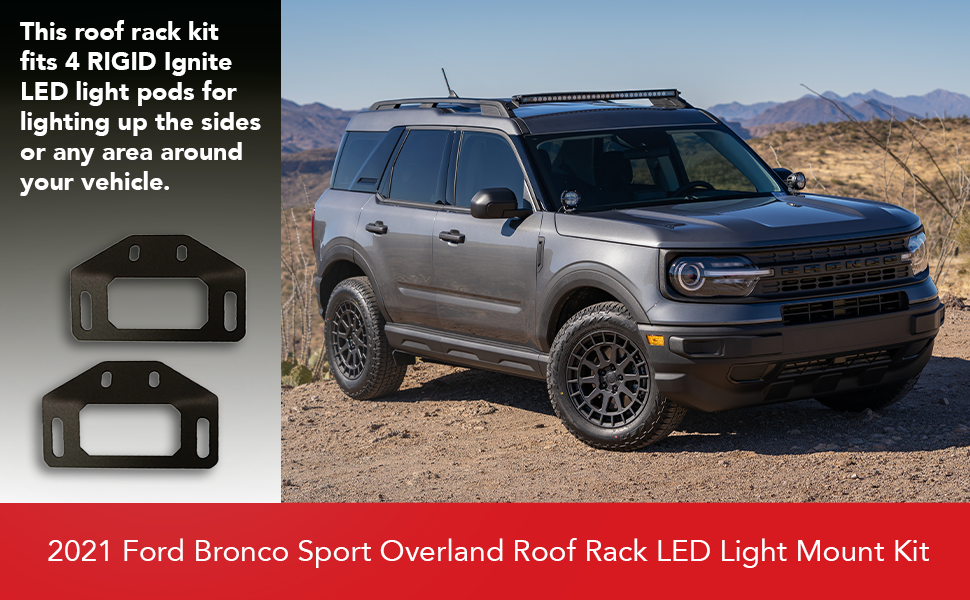 Left black box shows the mount compatibility, right box shows a gray Ford Bronco Sport