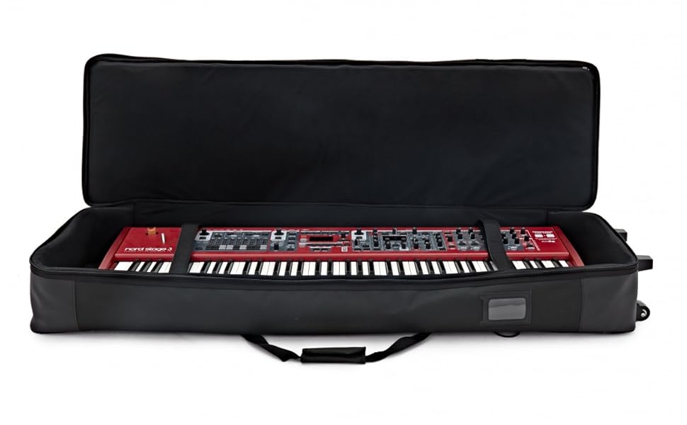 Lightweight Keyboard Case with Wheels 76 Key by Gear4music Amazon.co