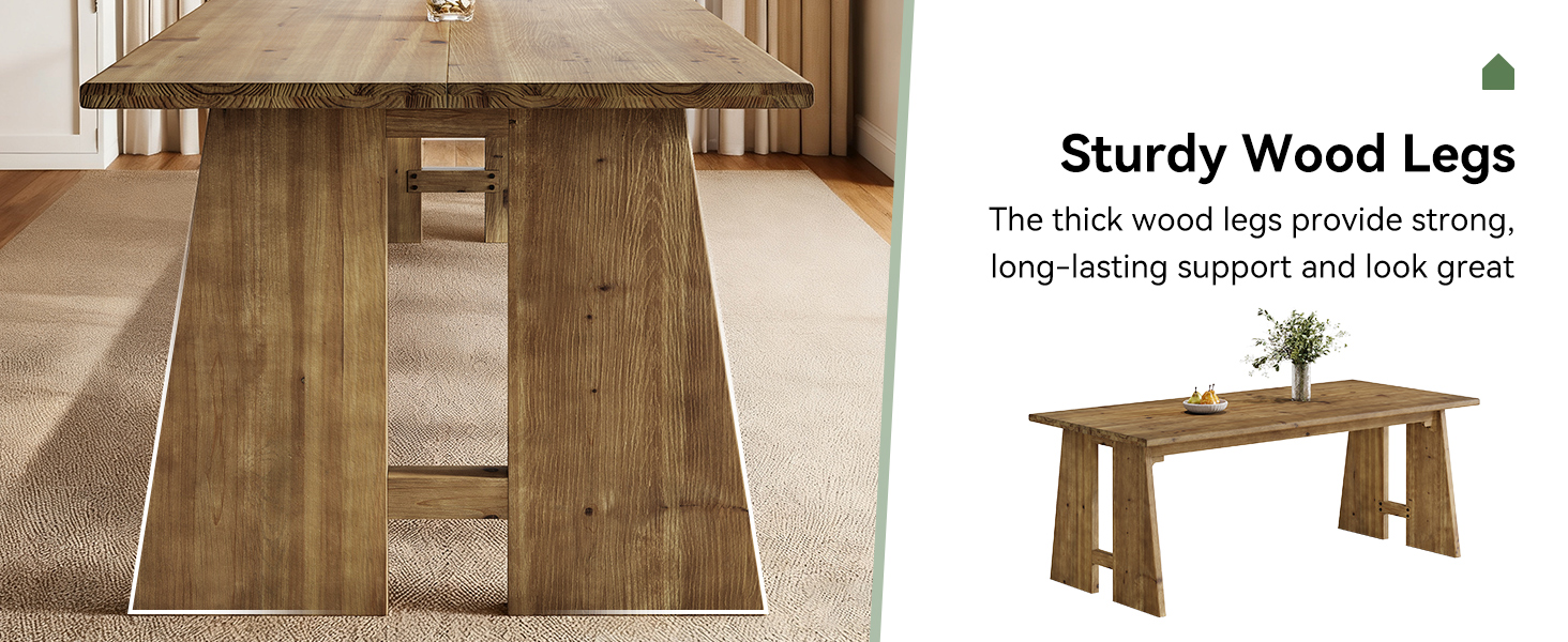 The unique thick solid wood legs provide long-term support and durability