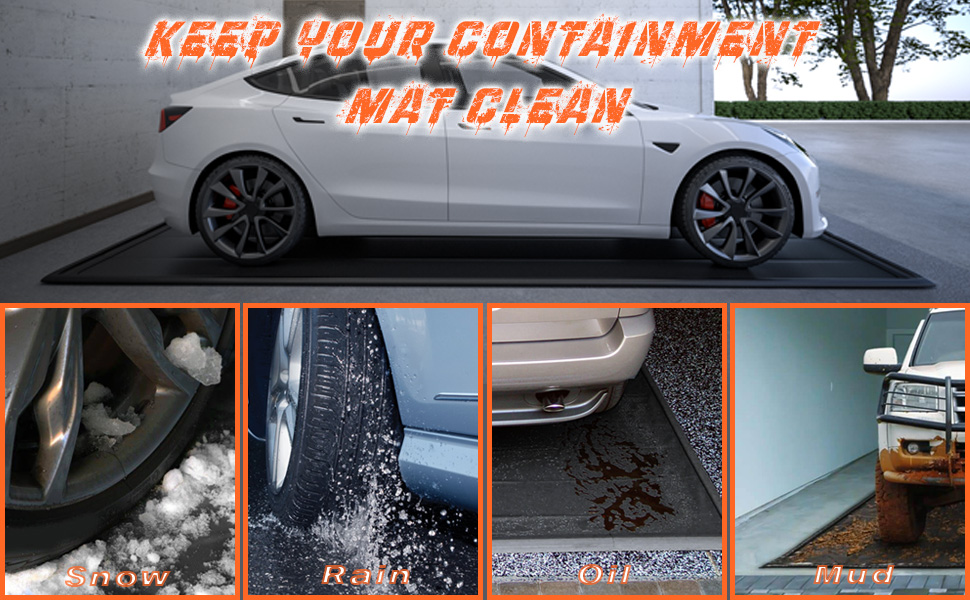 EZISOE Garage Floor Containment Mat,(8'6" x 20'),NonSlip