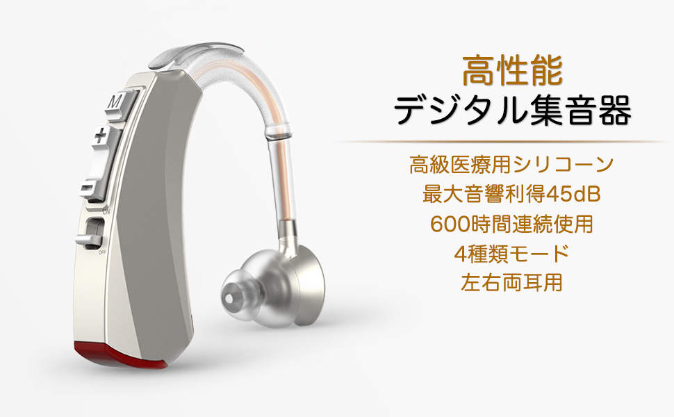 Amazon.co.jp 集音器【国内正規品 不良品1年無償新品交換】左右両用耳掛けタイプ デジタルチップ 約45倍に音を増幅 4種類モード