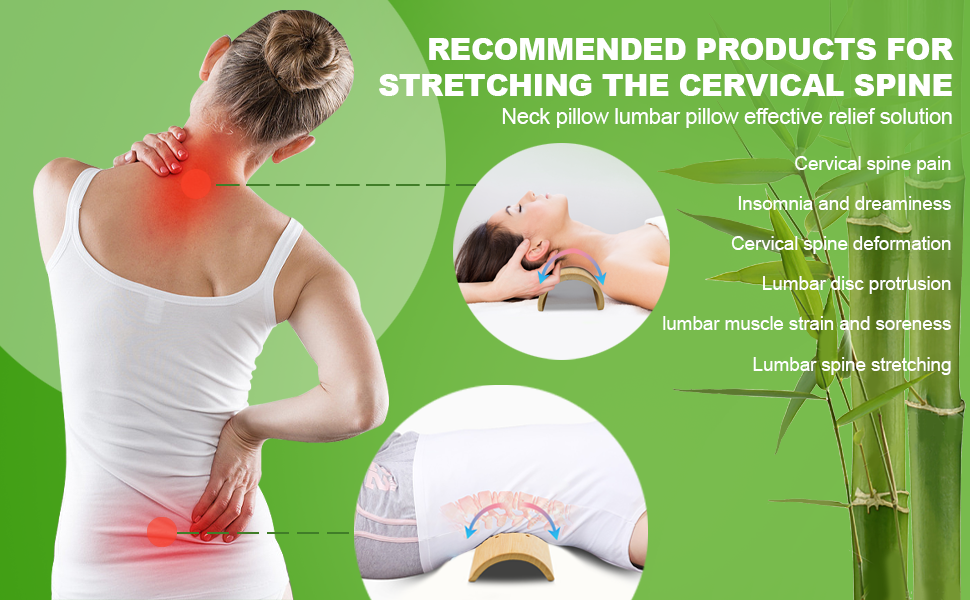 XIEEIX Bamboo Cervical Pillow Lumbar Pillow,U Shaped Cervical Massage Pillow