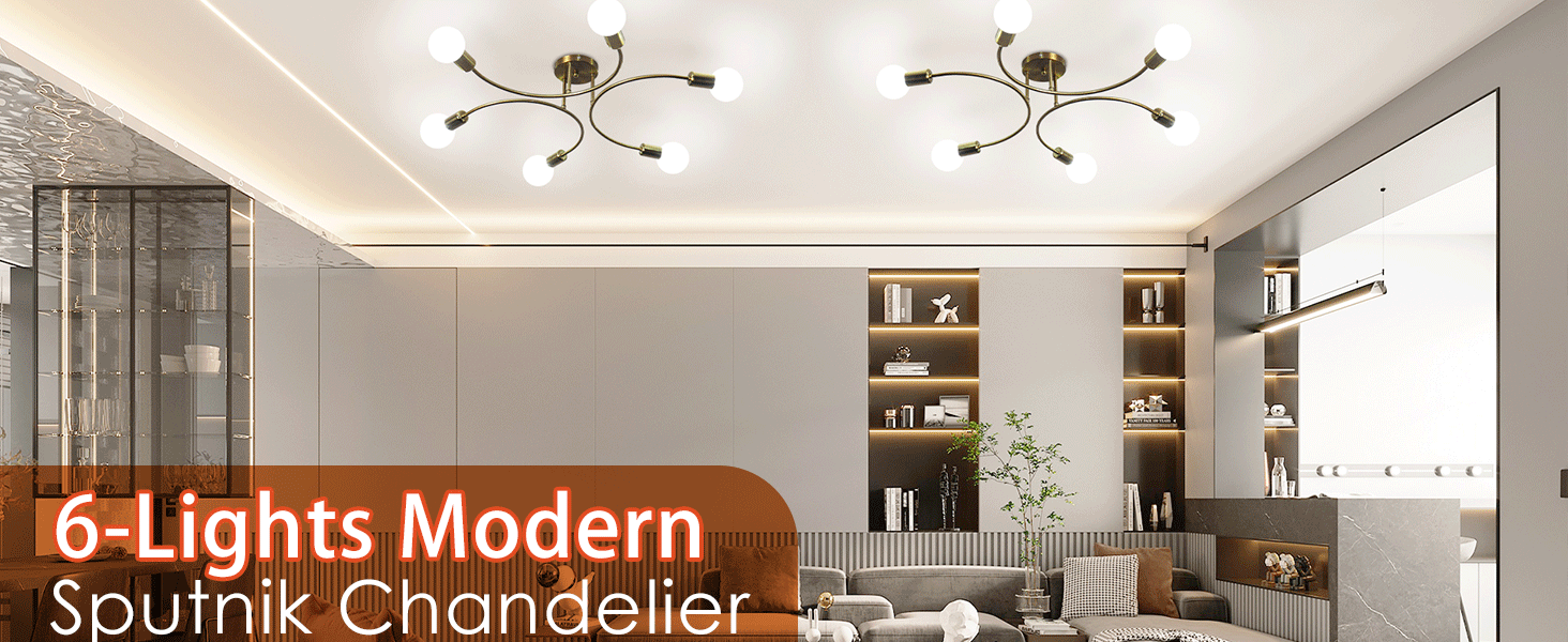 Sputnik Chandelier Ceiling Light