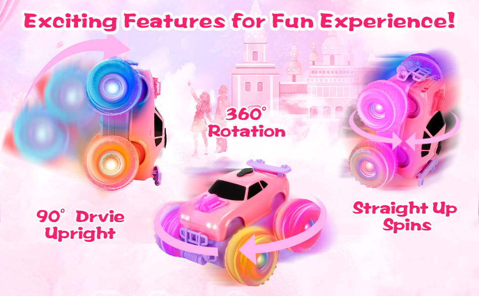 Drefirsa Remote Control Car for Girl, Pink Princess RC