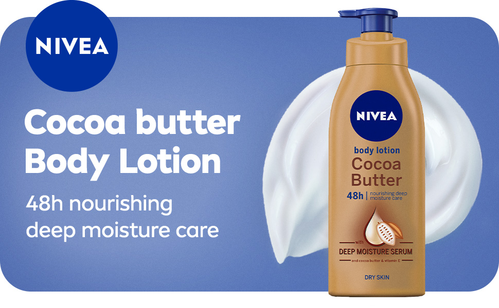 NIVEA Body Lotion Dry Skin, Cocoa Butter Vitamin E, 625ml Buy Online