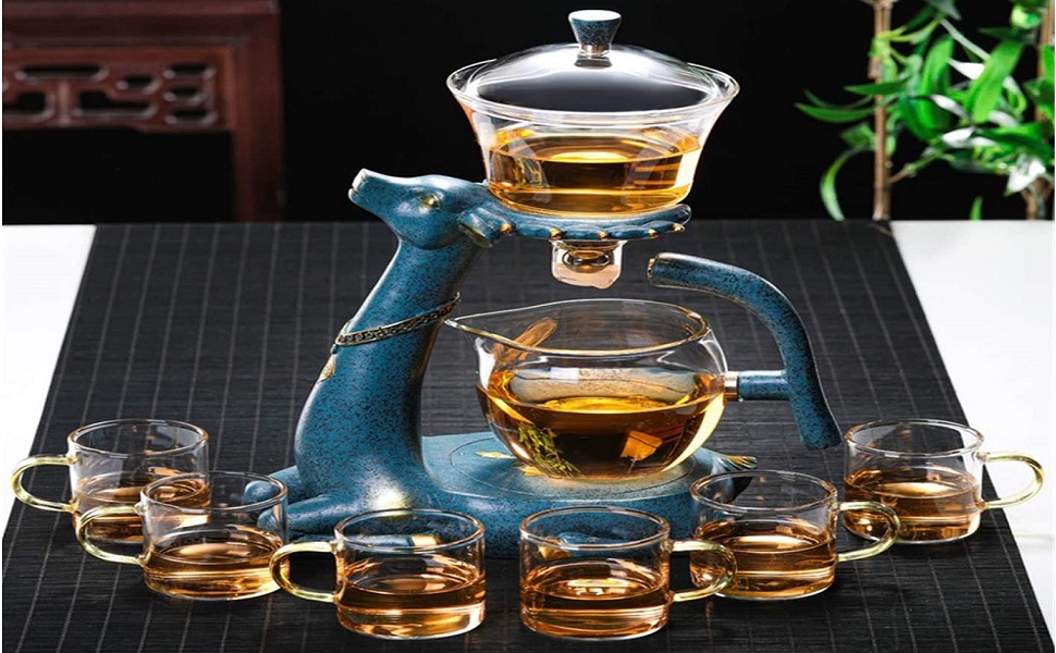 RORA Glass Teapot Set Glass Automatic Lazy Tea Set