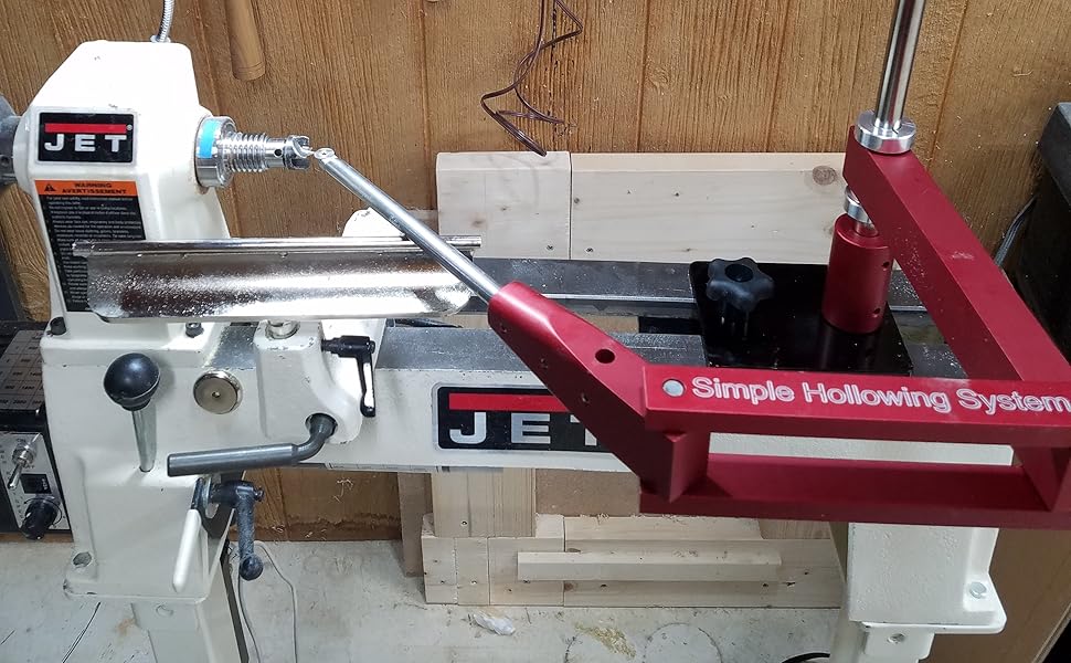 Simple Hollowing System with Laser Stabilizes and Guides Woodturning Tools while Hollowing