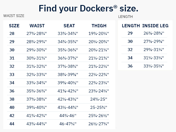 Find your Dockers size.
