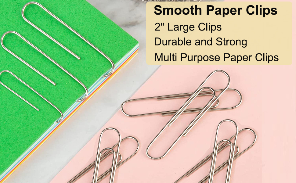 Vinaco Paper Clips, Medium and Jumbo Paper Clips, Durable and Rustproof