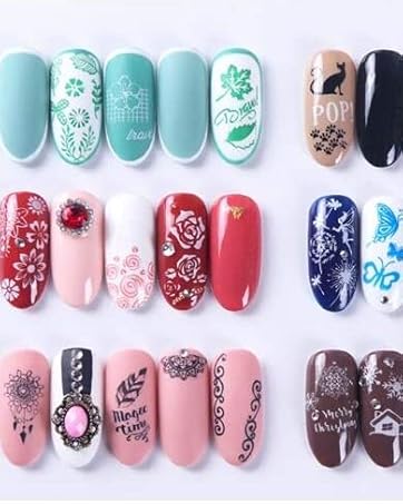 Gel Polish Design Nail Art Stamper - 12Pcs Stamp for Nails Plate Set Stamp