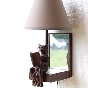 Amazon.co.jp : ミラー付き壁掛け照明 鏡インテリア照明 ネコ