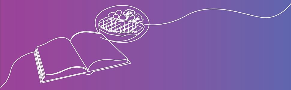 illustration of book with plate of food