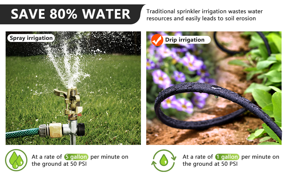 Soaker Hose for Garden Beds 25Ft with Brass Fittings, Efficient Watering Flat Soaker