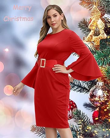 red dress for women plus size christmas dresses