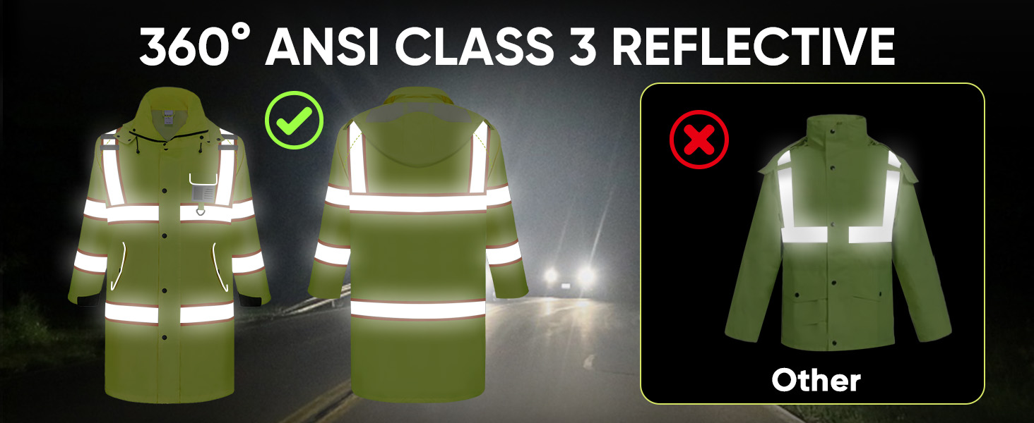 reflective rain jacket