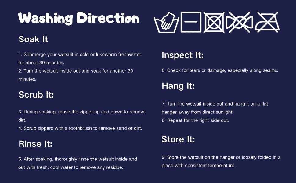 wetsuit washing direction