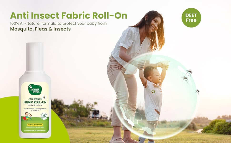 Buy Mother Sparsh Natural Mosquito Repellent Fabric Roll-on for Babies ...