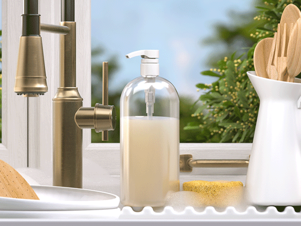 dishwashing and lotion pumps for kitchen